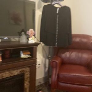 Black Chiffon Tunic Size, 2X, NWT Long Sleeves